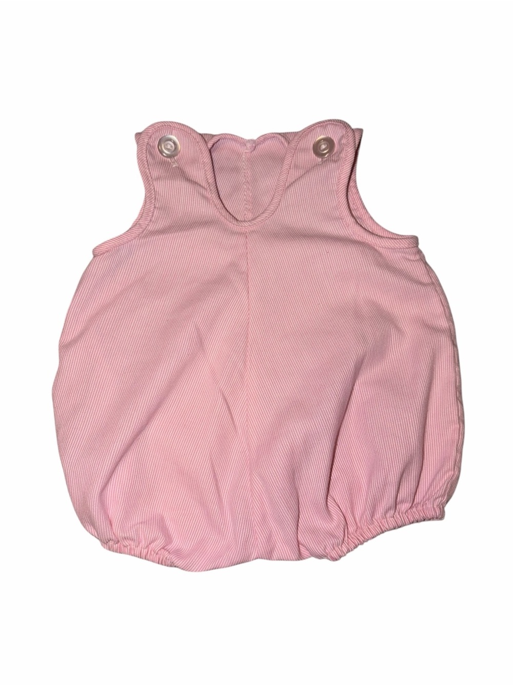 Vintage 1960s 60s Pink White Stripe Baby Bubble Romper Sleeveless Heirloom 3-6m